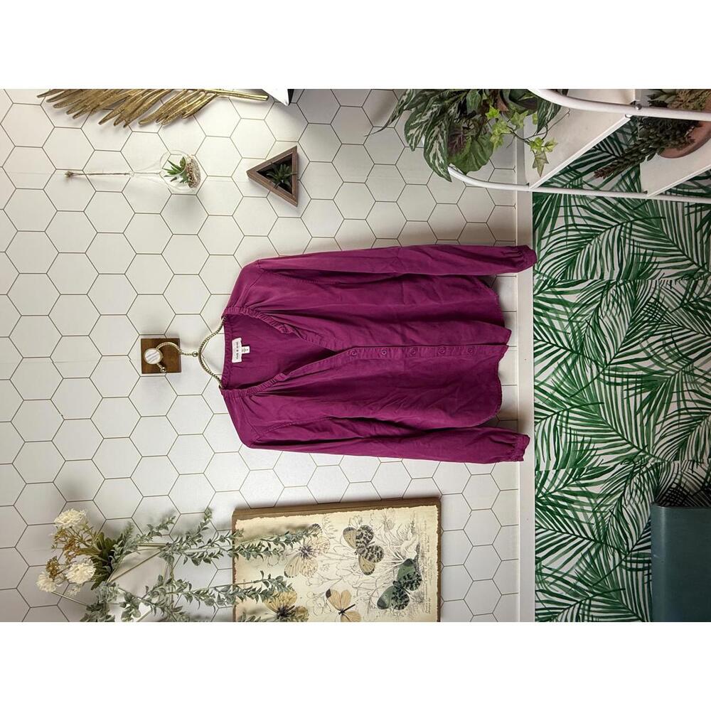 cloth & stone Magenta Button-Down Shirt